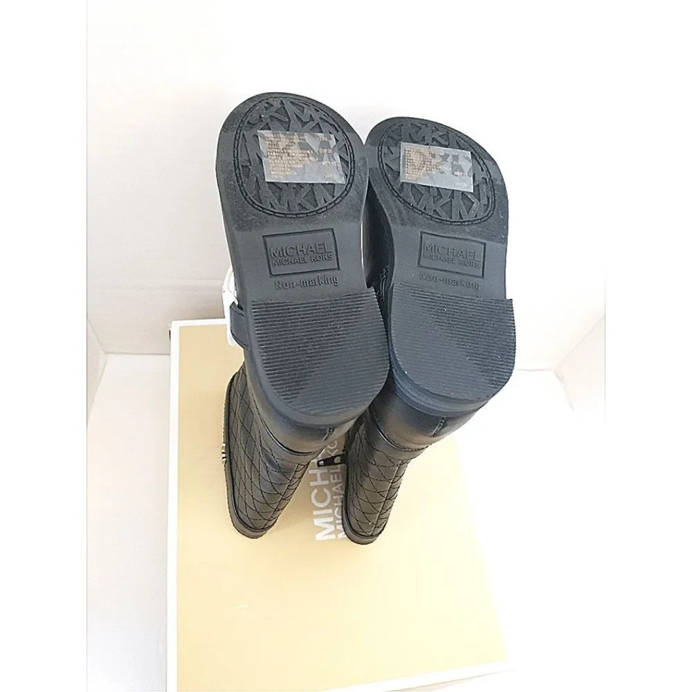 New! MICHAEL KORS Toddler Girls Black Quilted Tall Boots Riding Boots Size 7